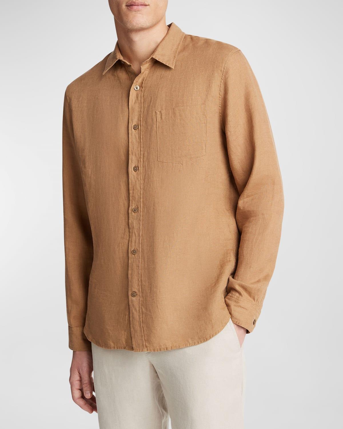 Mens Linen Button-Front Shirt Product Image