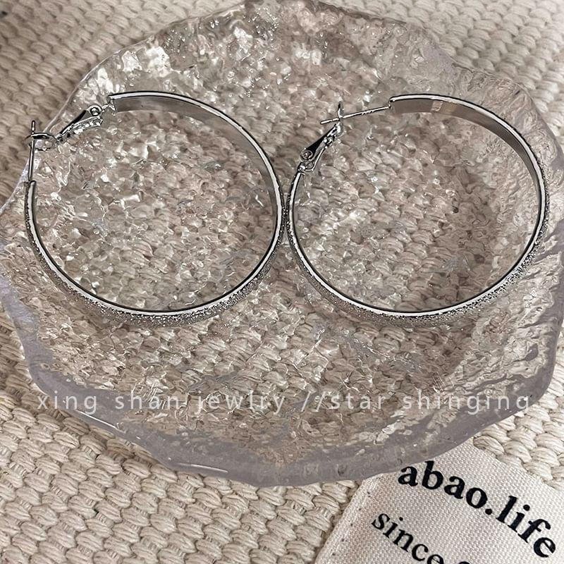 Textured Hoop Earring Product Image