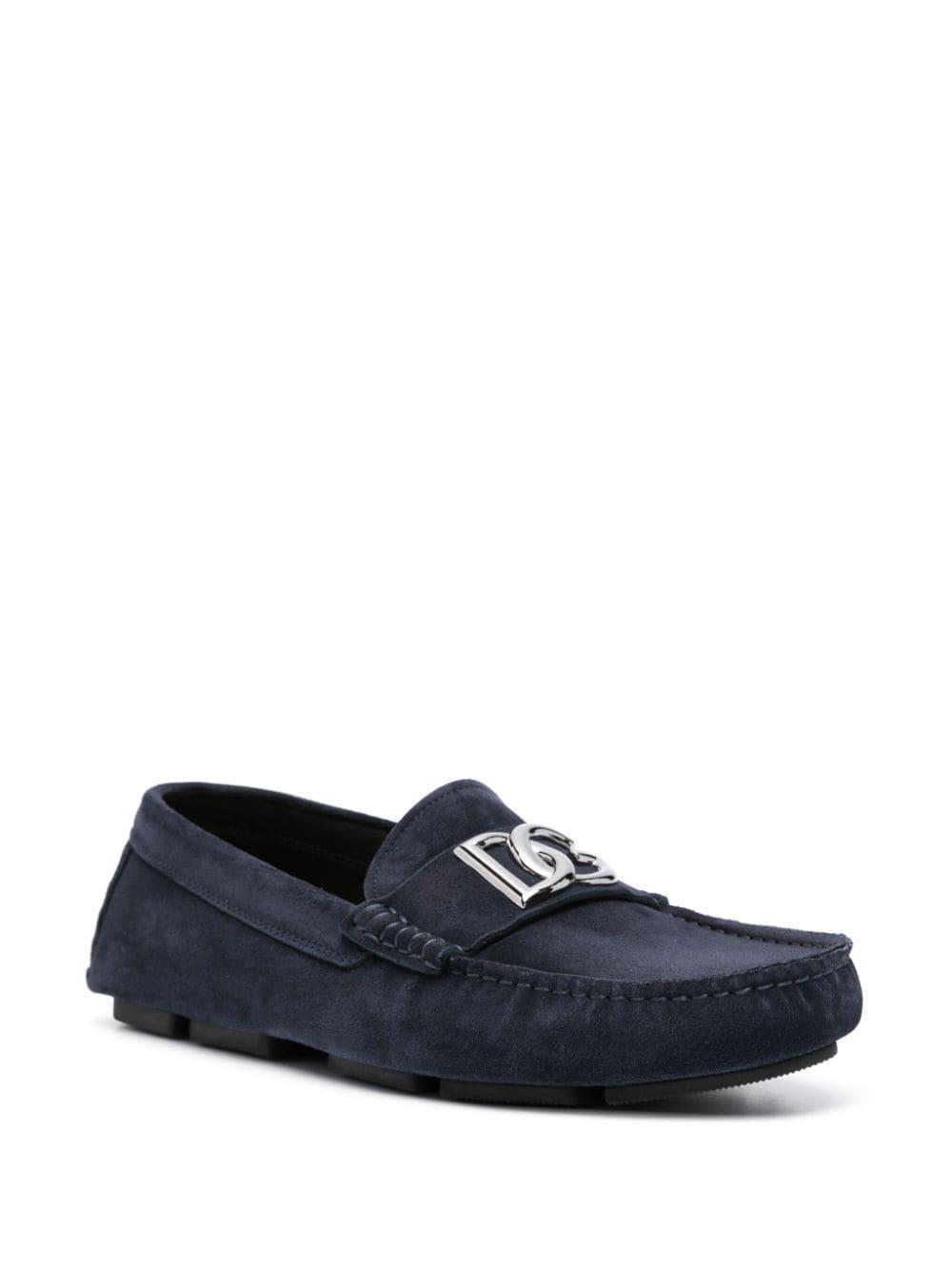 Logo-lettering Loafers In Blue Product Image