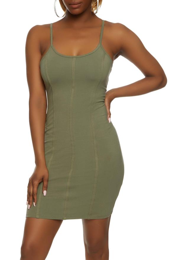 Womens Ribbed Scoop Neck Cami Dress Product Image