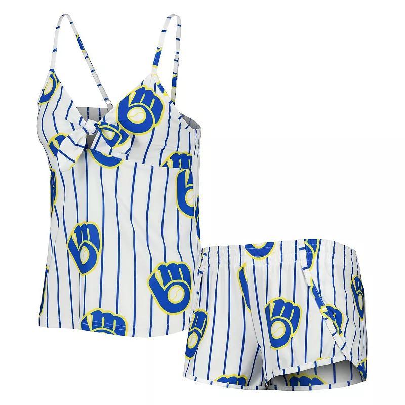 Womens Concepts Sport Milwaukee Brewers Reel Allover Print Tank Top & Shorts Sleep Set Product Image