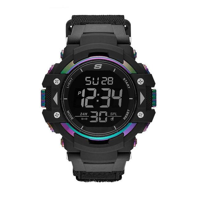 Skechers Mens Keats Digital Nylon Strap Chronograph Digital Watch Black Product Image