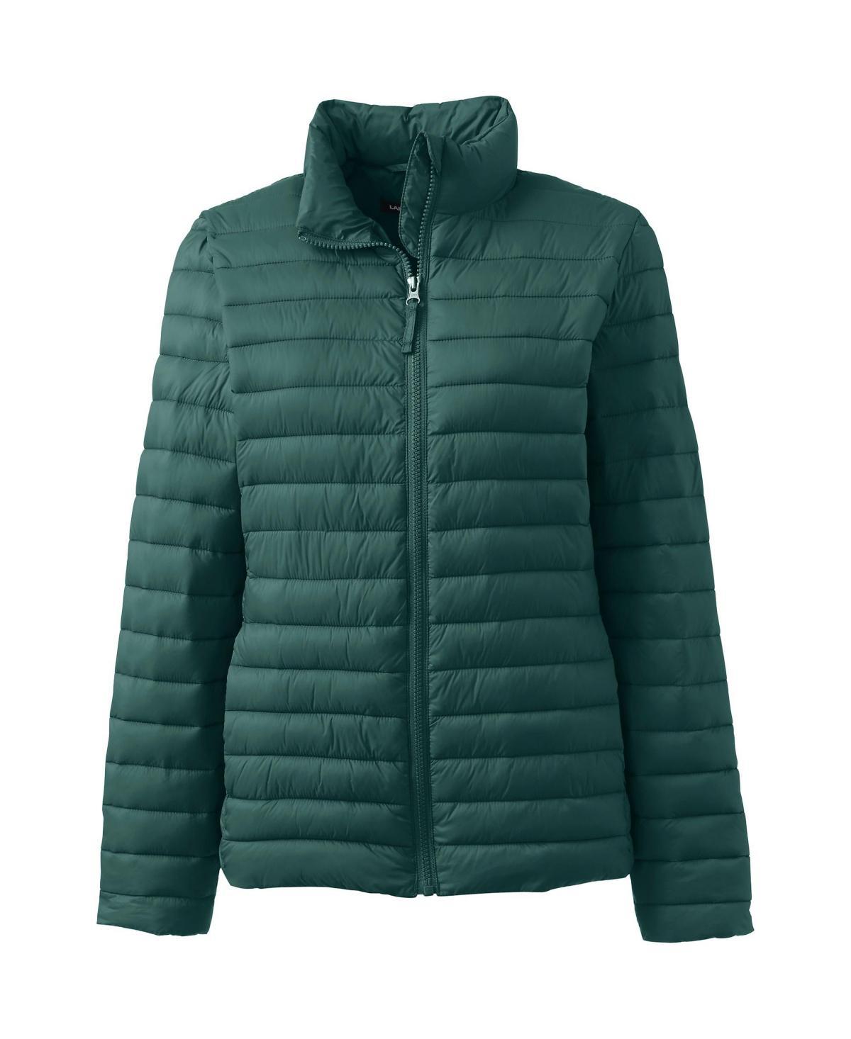 Womens Lands End School Uniform ThermoPlume Jacket Green Product Image