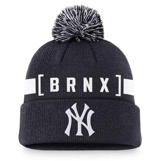 Nike Mens Navy New York Yankees Hometown Peak Cuffed Knit Hat with Pom Product Image