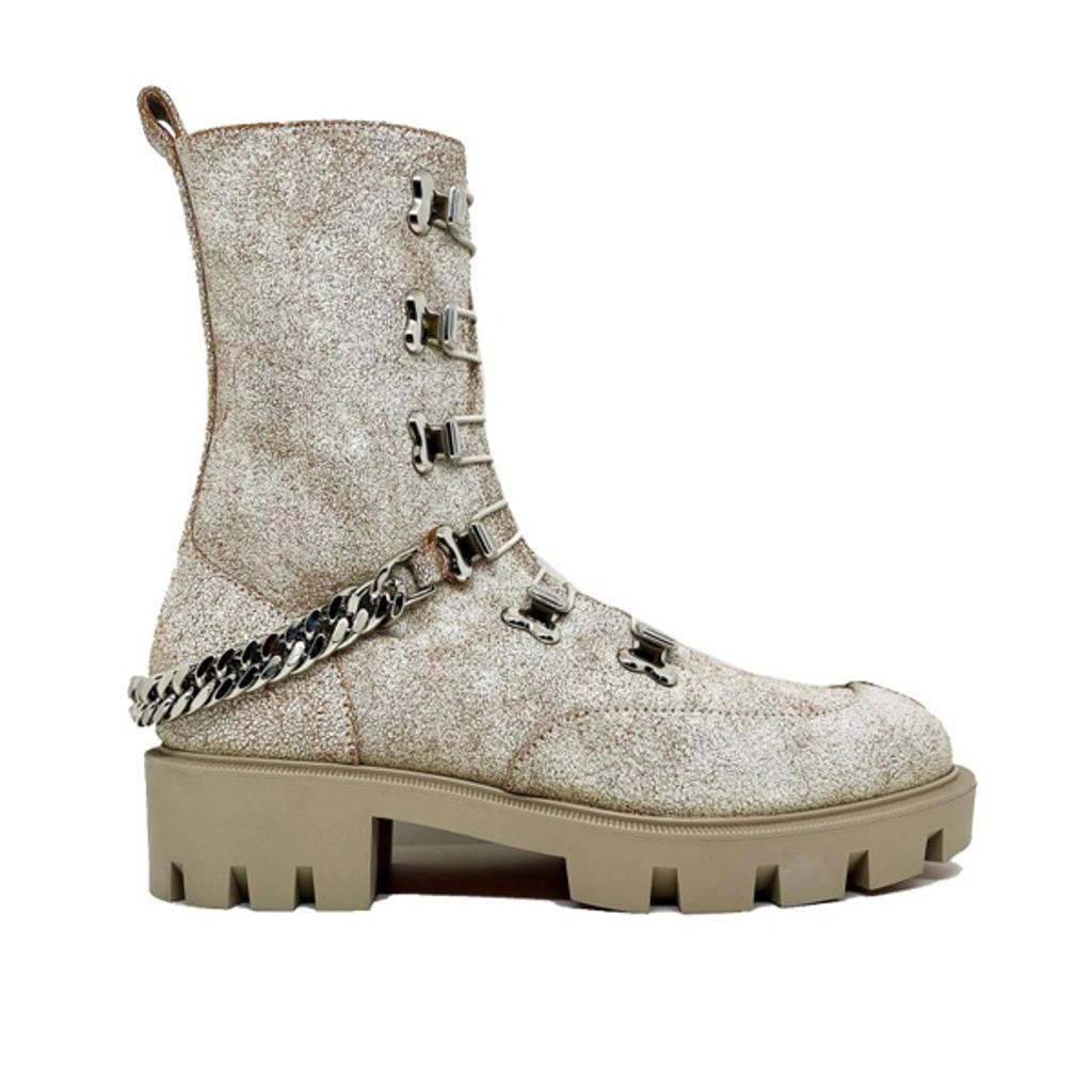 Leather Boots In Beige product image