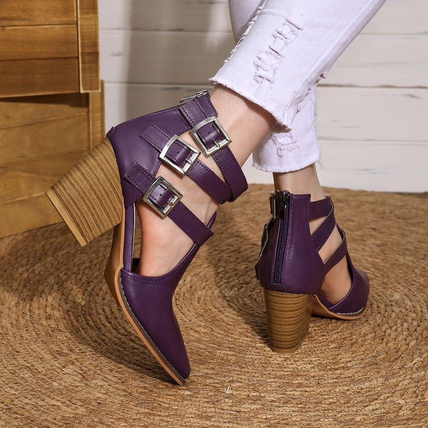 Block Heel Pointed Sandals Product Image