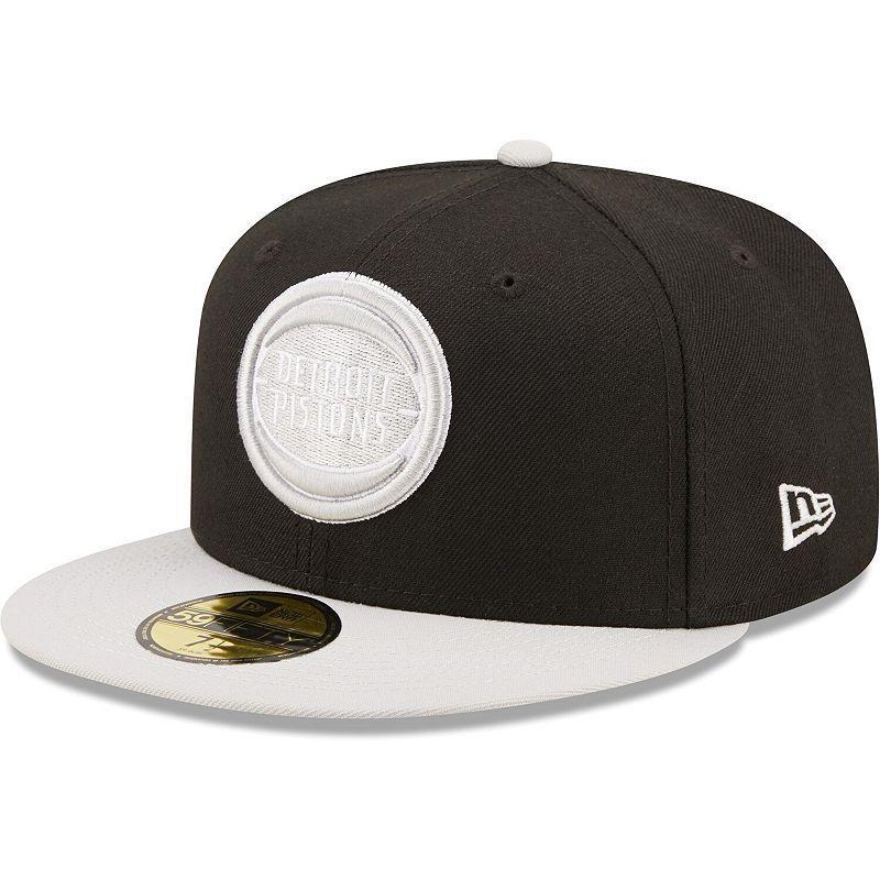 Mens New Era Black/Gray Detroit Pistons Two-Tone Color Pack 59FIFTY Fitted Hat Product Image