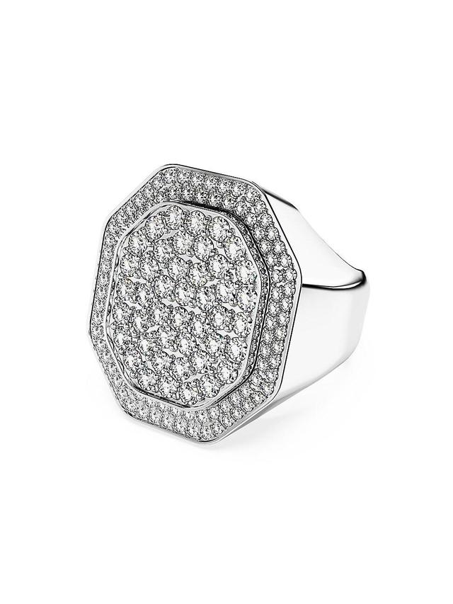 Swarovski Crystal Octagon Shaped White Dextera Cocktail Ring Product Image