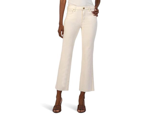 KUT from the Kloth Kelsey High-Rise Ankle Flare With Raw Hem In Ecru (Ecru) Women's Jeans Product Image