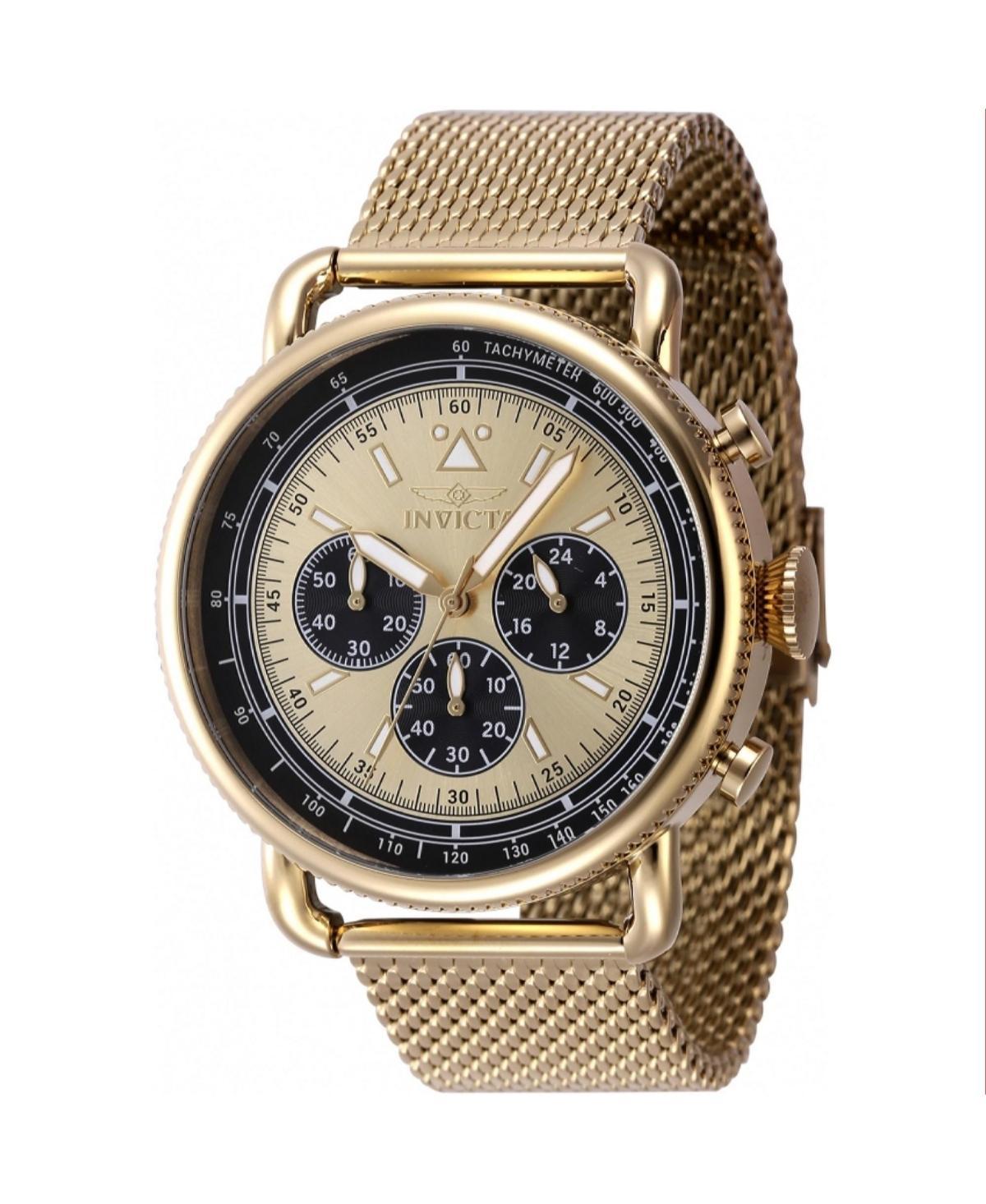 Invicta Mens 47360 Speedway Quartz Chronograph Gold Dial Watch - Gold Product Image