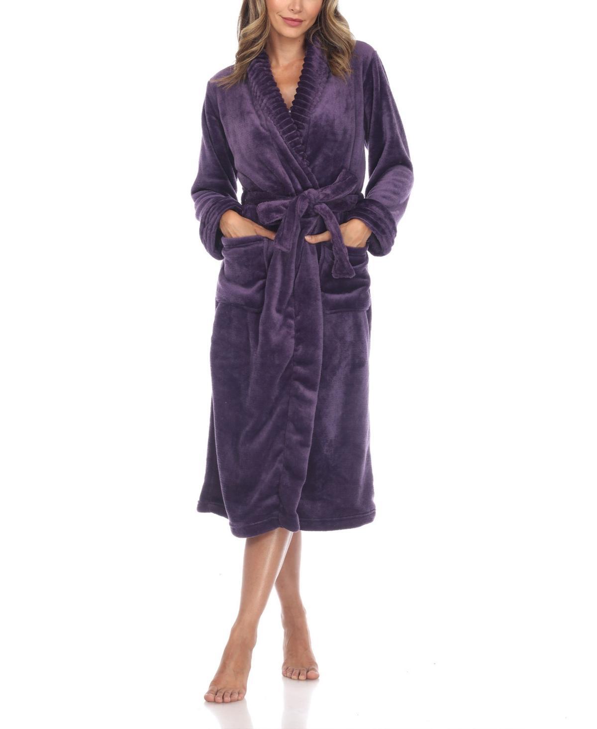 White Mark Womens Long Cozy Loungewear Belted Robe Product Image