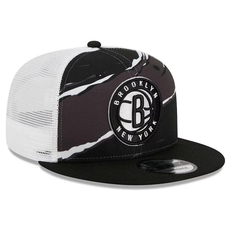 Mens New Era /White Brooklyn Nets Tear Trucker 9FIFTY Adjustable Hat Product Image