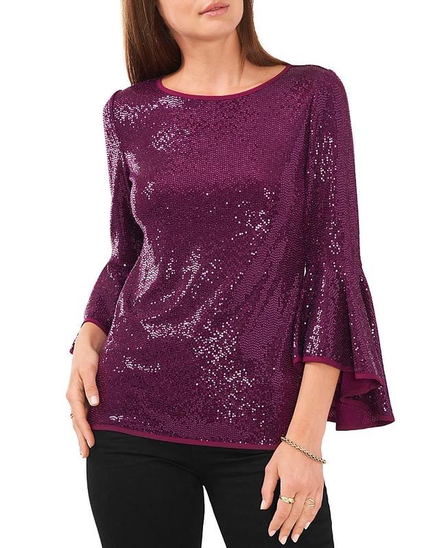 Vince Camuto Sparkle Bell Sleeve Top Product Image