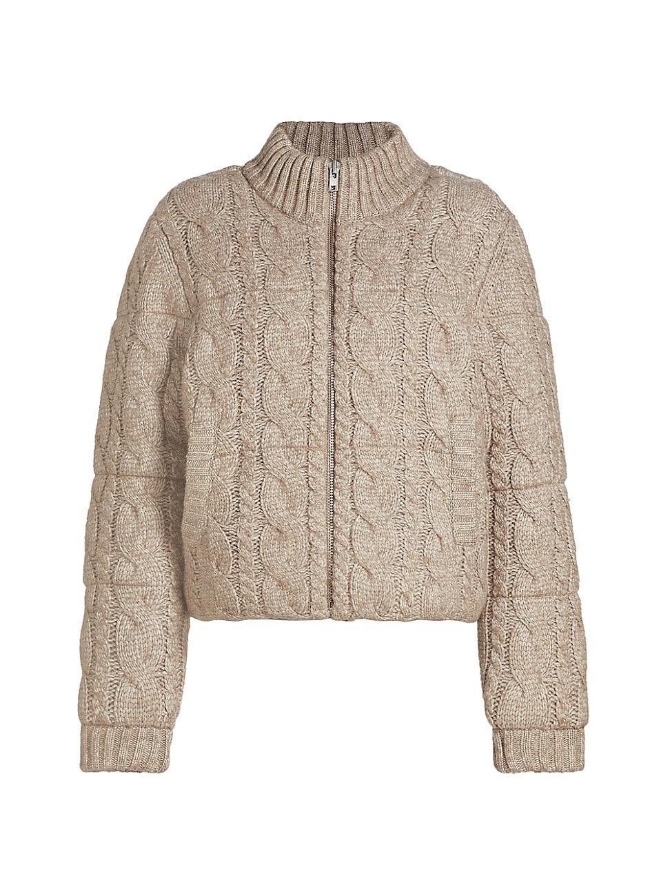 Womens Aspen Cable-Knit Sweater Jacket product image