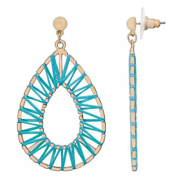 LC Lauren Conrad Neon Threaded Teardrop Nickel Free Earrings, Womens, Blue Product Image