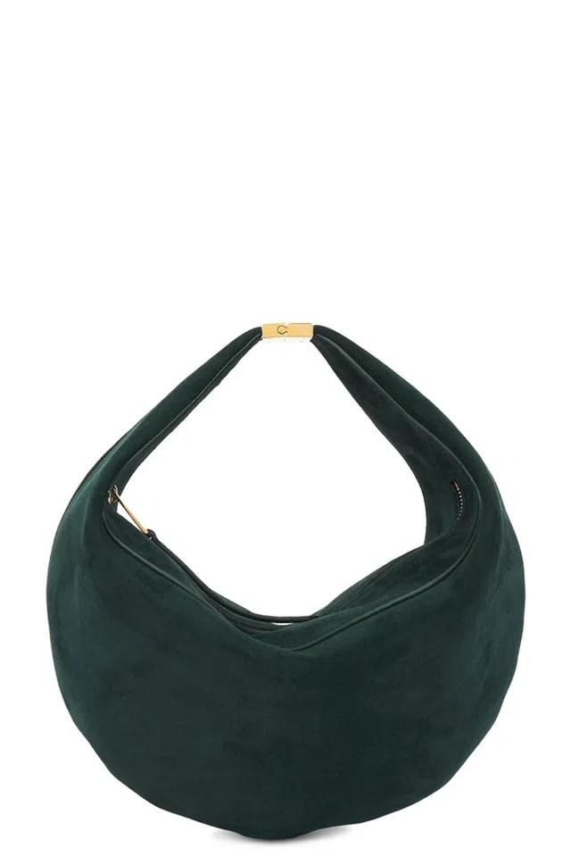 Olivia Suede Small Hardware Bag In Green Product Image