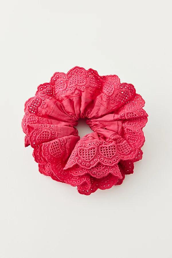 Heart Eyelet Scrunchie Womens at Urban Outfitters Product Image