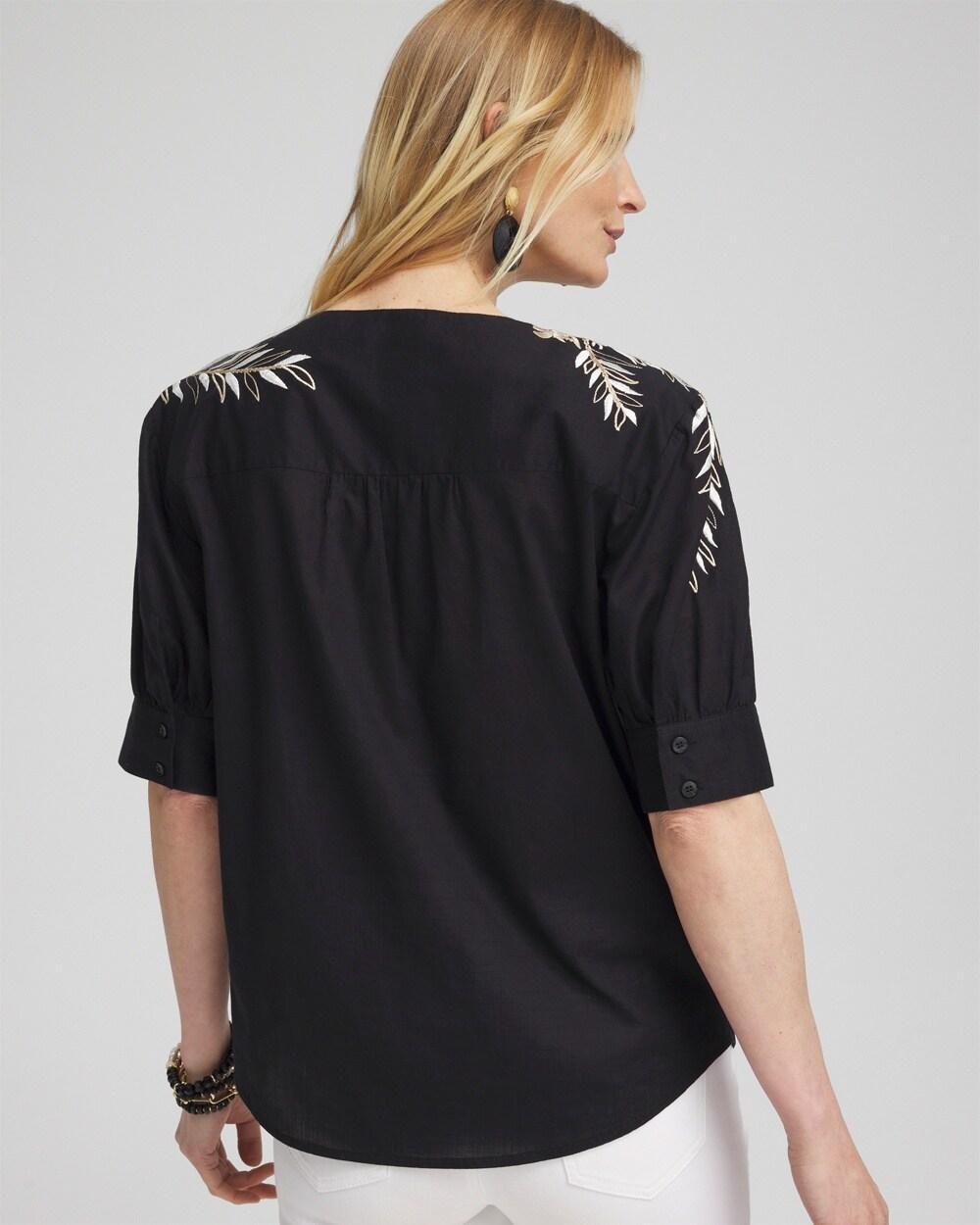 Embroidered Split Neck Top Product Image