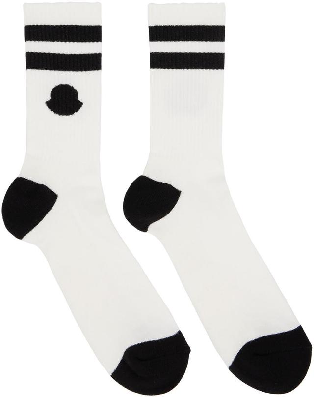 White & Black Striped Socks In 034 White Product Image