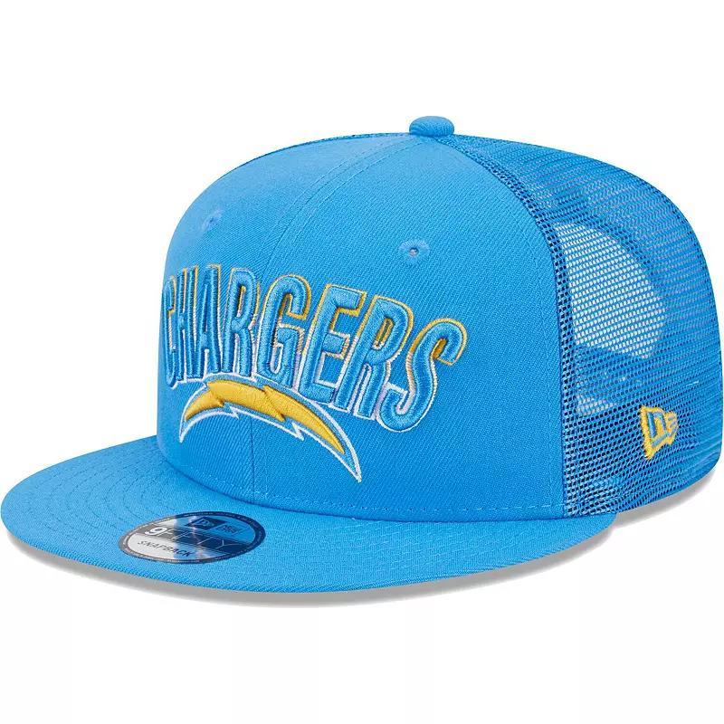 Mens New Era Powder Blue Los Angeles Chargers Grade Trucker 9FIFTY Snapback Hat Product Image