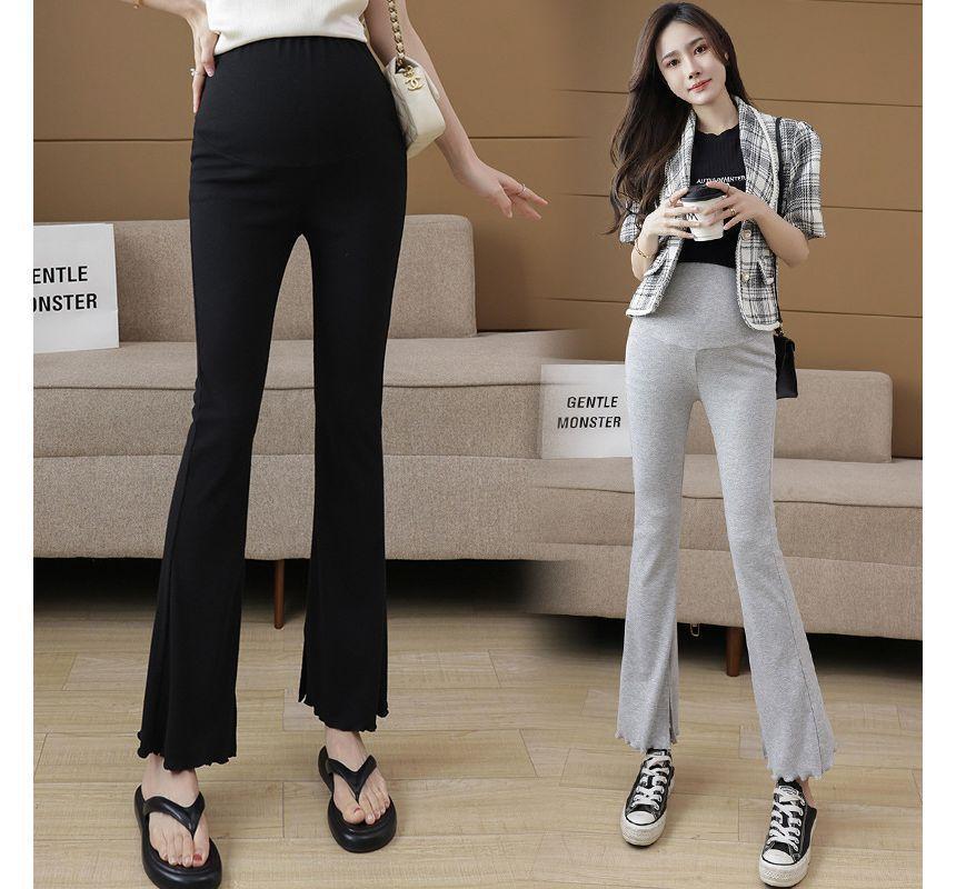 Maternity High Waist Plain Bootcut Pants Product Image