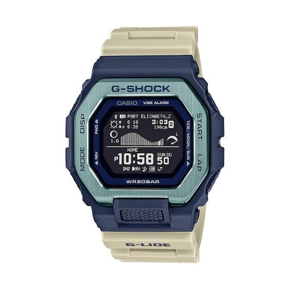 Men's Casio G-Shock Power Trainer Blue IP Strap Digital Watch with Octagonal Black Dial (Model: Gbx100Tt-2) Product Image