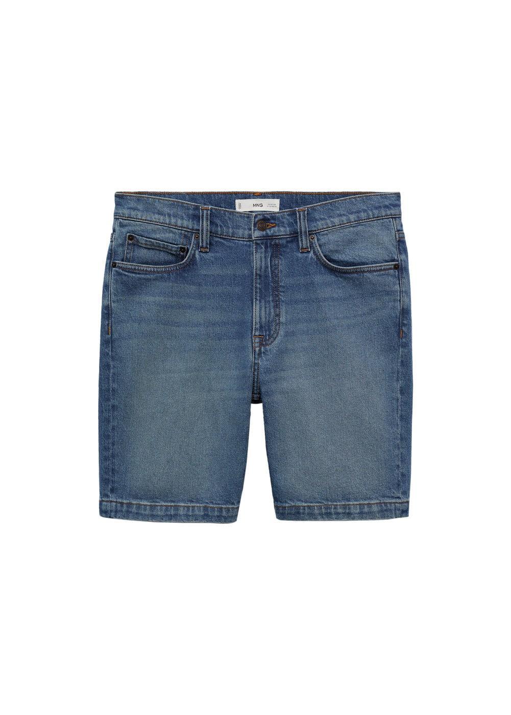 MANGO MAN - Regular-fit denim bermuda shorts dark blueMen Product Image