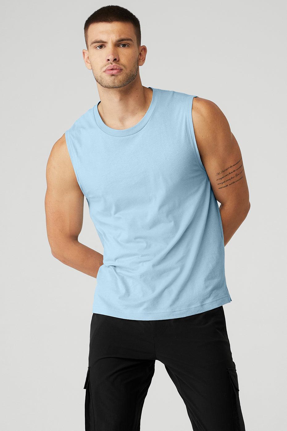 The Triumph Muscle Tank - Calm Blue Male Product Image