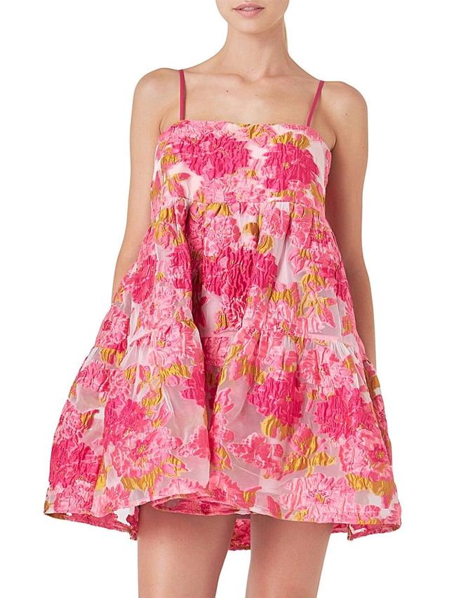 Womens Organza Floral Mini Dress Product Image