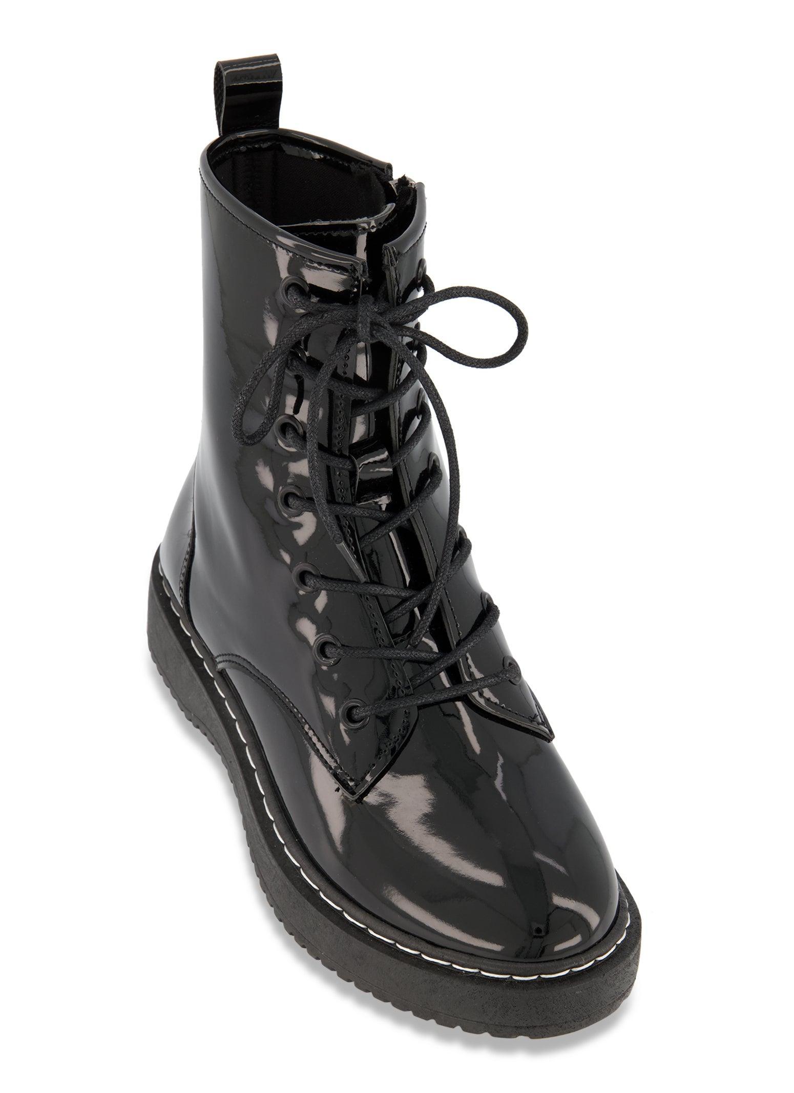 Womens Lace Up Low Platform Combat Boots product image