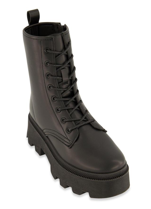 Womens Platform Lug Sole Combat Boots Product Image