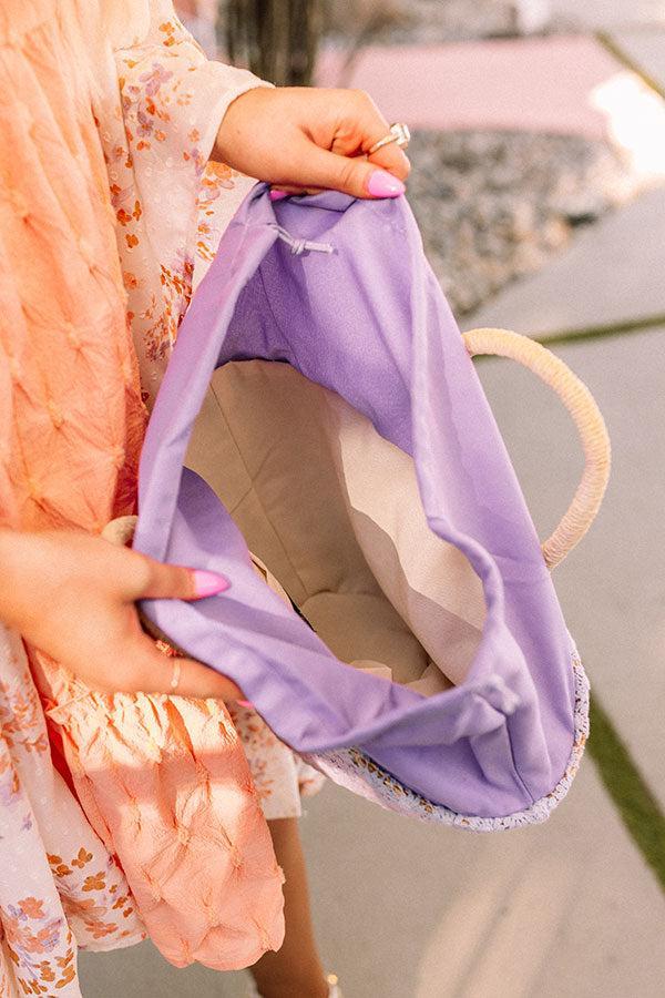 Sun And Fun Woven Bag In Lavender Product Image