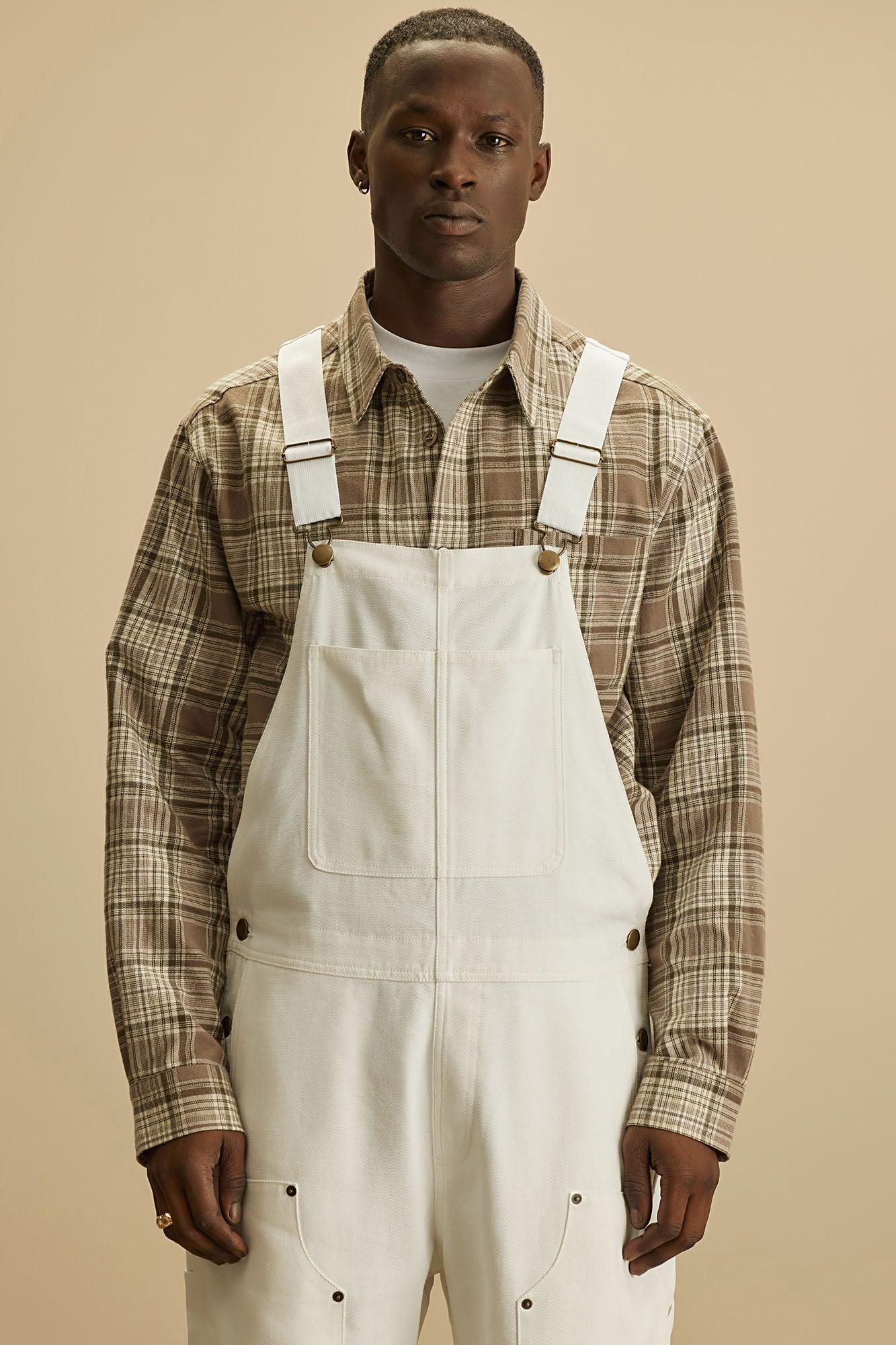 Alexander Utility Canvas Overalls - White Product Image