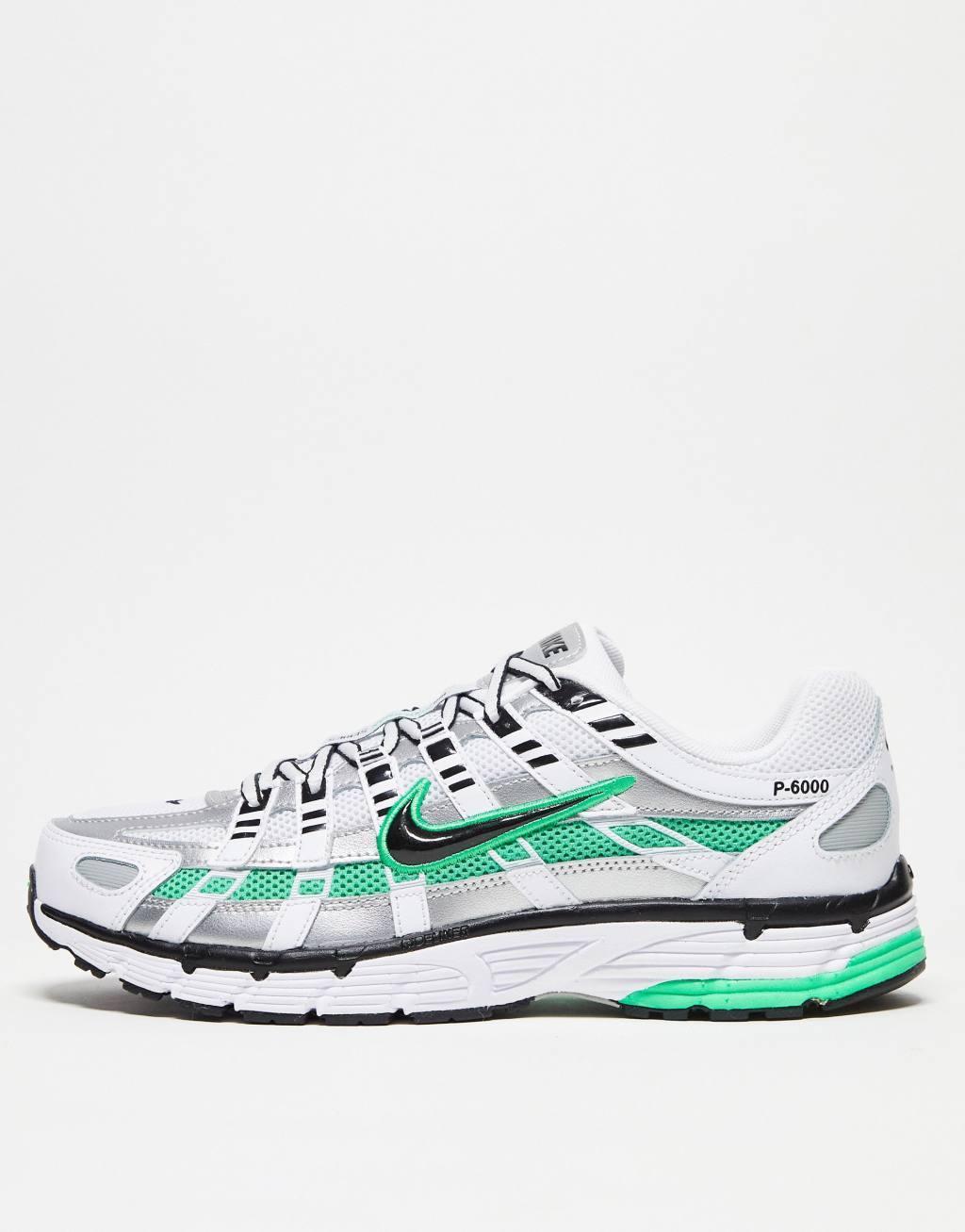 Nike P-6000 sneakers in white, black and green Product Image