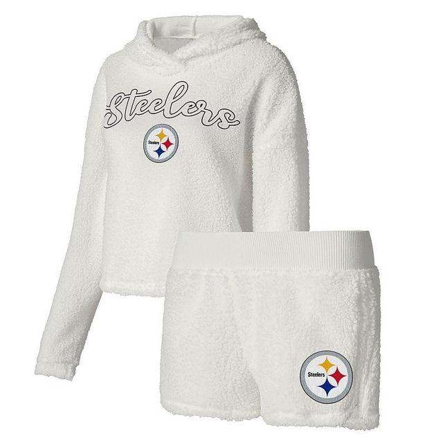 Womens Concepts Sport Pittsburgh Steelers Fluffy Pullover Sweatshirt & Shorts Sleep Set Product Image