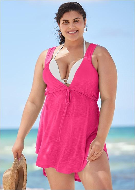 Deep V Cover-Up Beach Dress Product Image