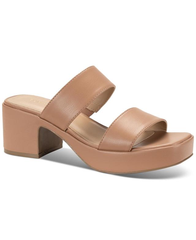 Sun + Stone Womens Ginaa Double Band block Heel Dress Sandals, Created for Macys Product Image