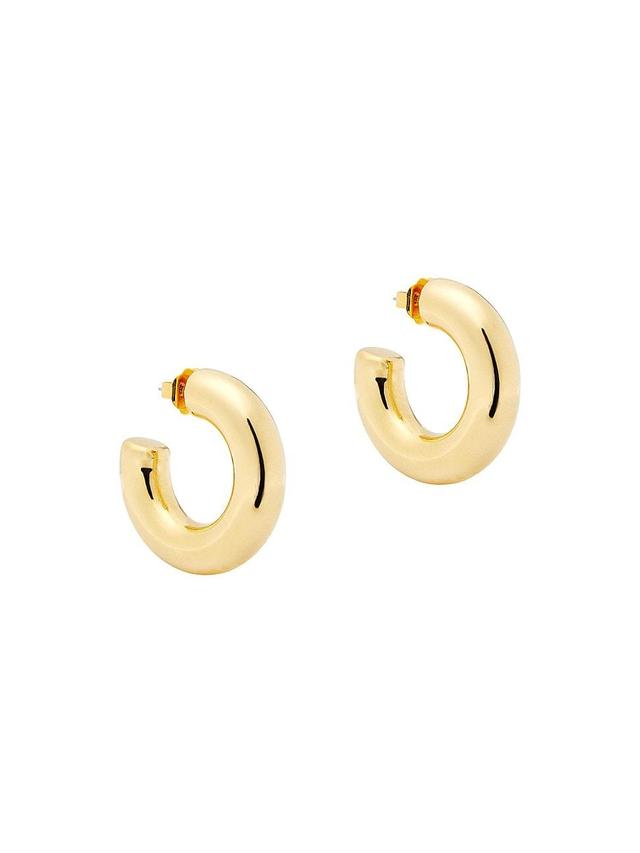 Womens Chubby 24K Gold-Plated Hoop Earrings Product Image