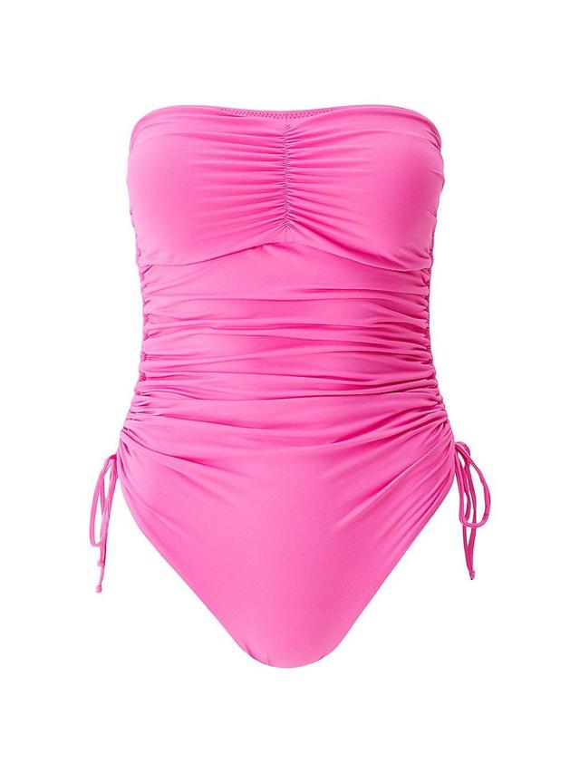 Womens Sydney Ruched Strapless Bandeau One-Piece Swimsuit Product Image