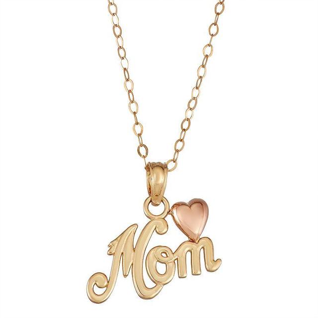 14k Gold Two-Tone Mom Pendant, Womens 14k 2tone Product Image