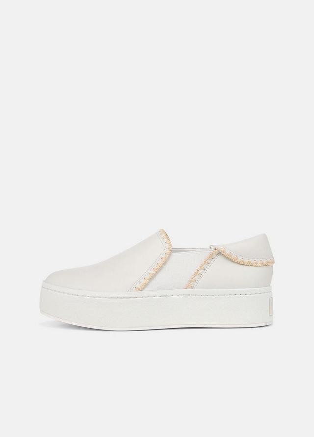 Warren Raffia-Trim Leather Sneaker Product Image