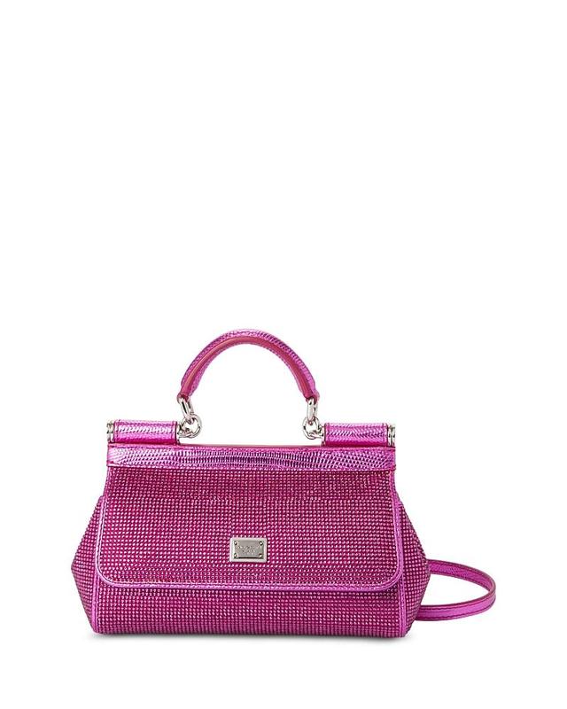 Dolce & Gabbana Small Sicily Satin & Rhinstone Handbag Product Image