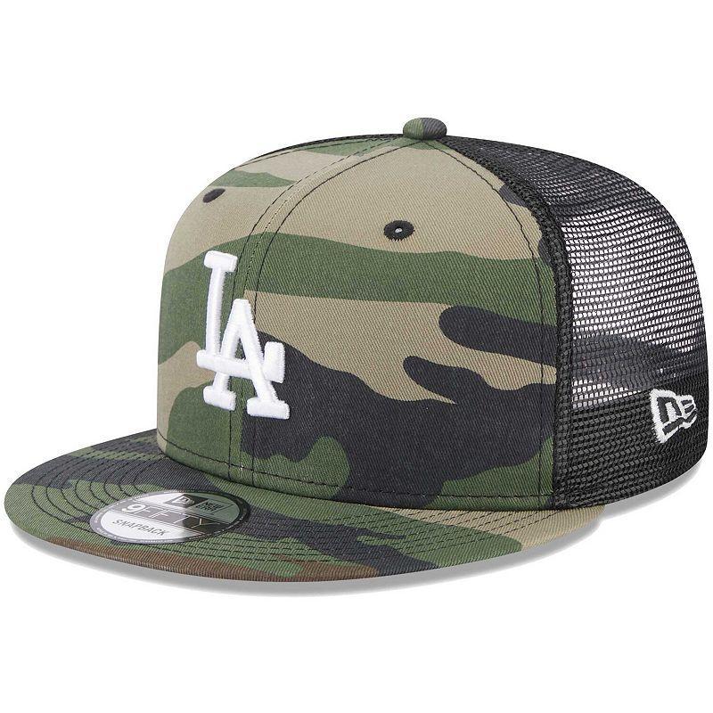 Men's New Era Camo Los Angeles Dodgers Trucker 9FIFTY Snapback Hat Product Image