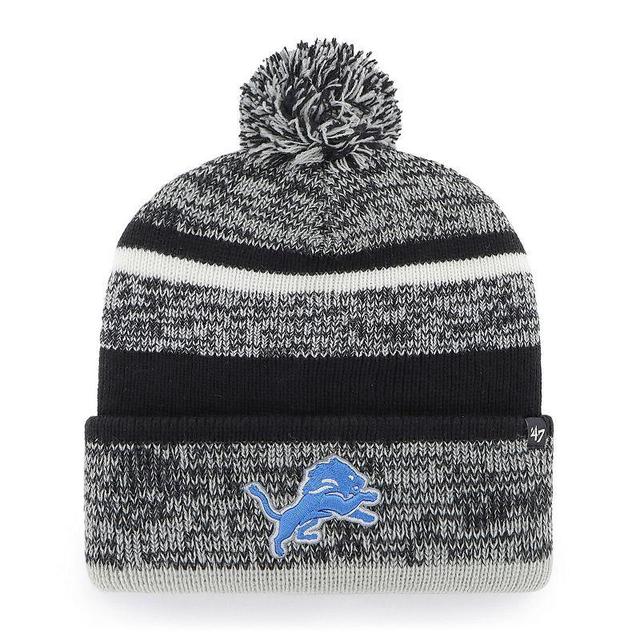 Mens 47 Brand Charcoal Detroit Lions Northward Cuffed Knit Hat with Pom Product Image