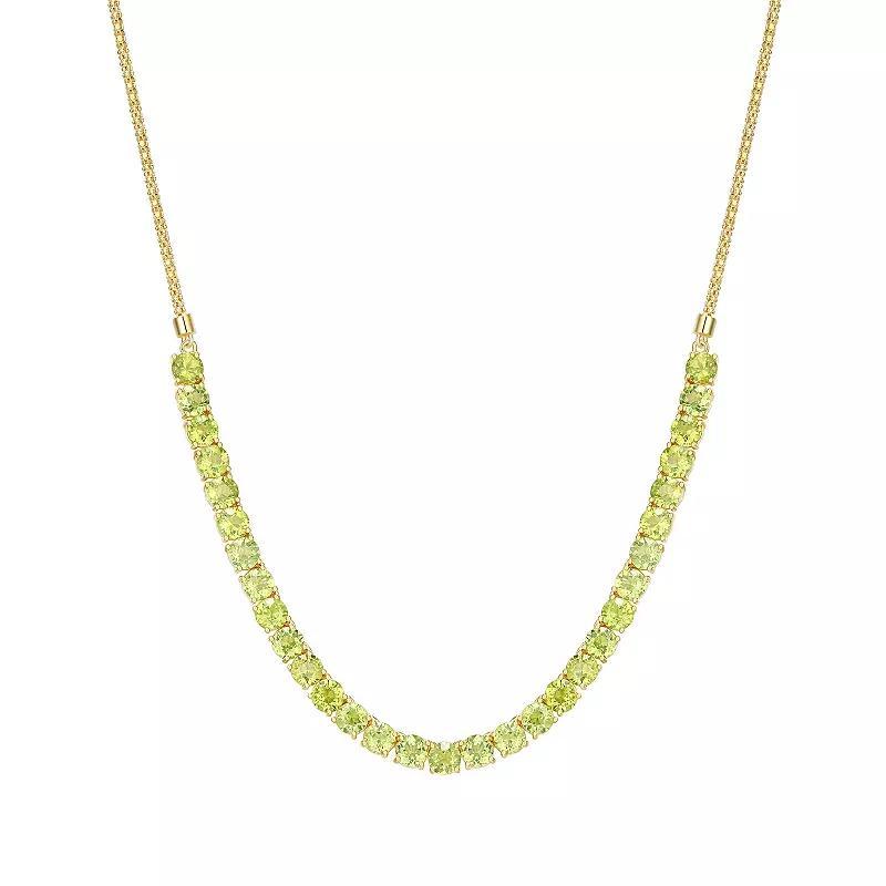 18K Gold Over Silver Genuine Peridot Necklace, Womens Gold Tone Product Image