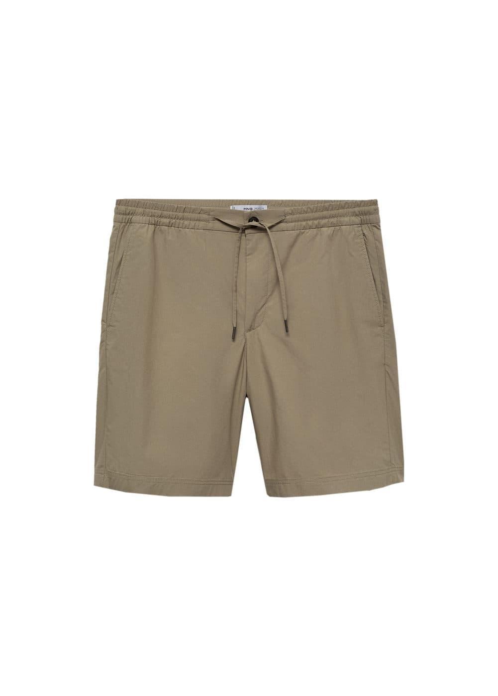 MANGO MAN - 100% cotton drawstring Bermuda shorts mink greyMen Product Image