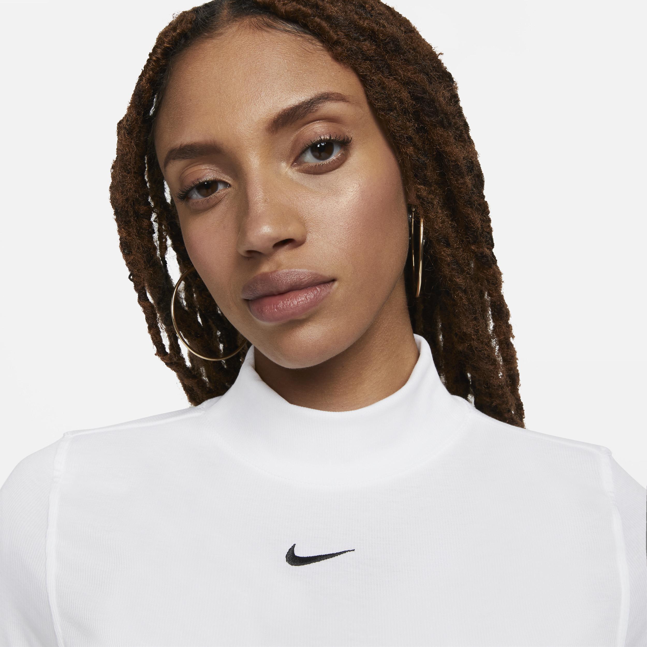 Womens Nike Sportswear Essentials Ribbed Mock-Neck Short-Sleeve Top Product Image