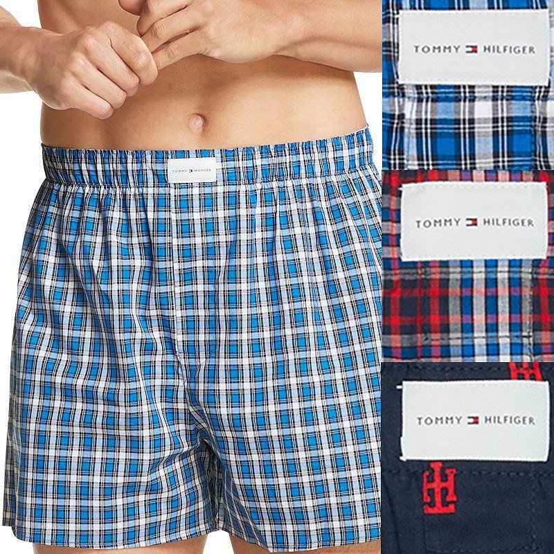 Tommy Hilfiger Cotton Classics Woven Boxer 3-Pack (Paris Blue) Men's Underwear Product Image