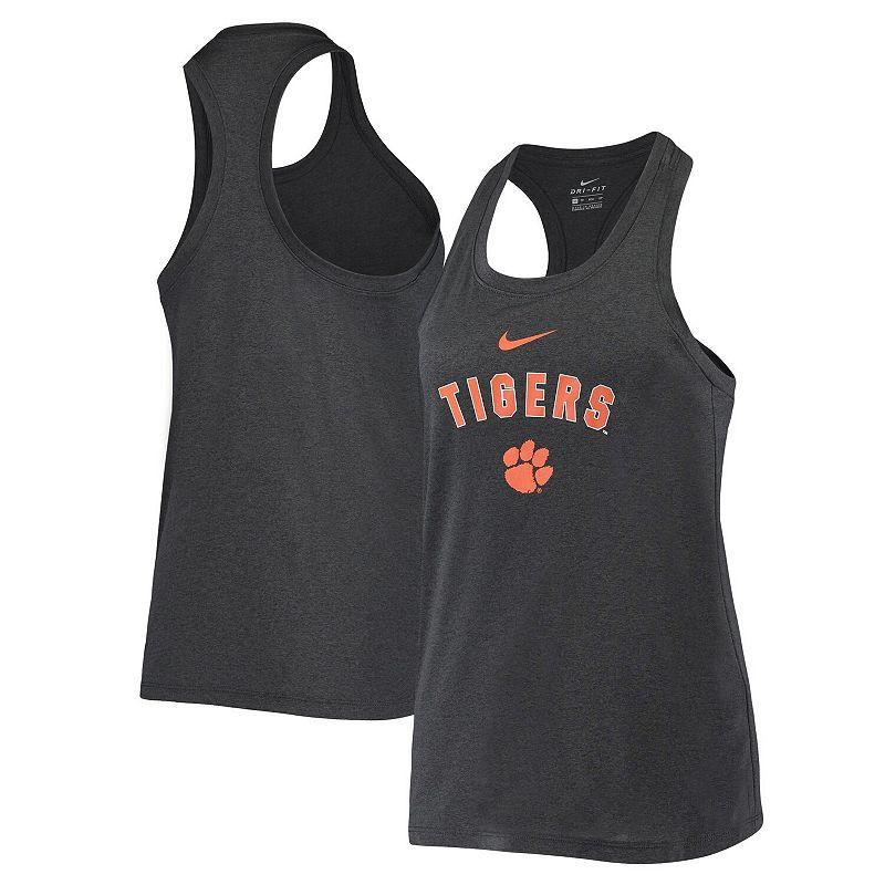 Womens Nike Anthracite Clemson Tigers Arch & Logo Classic Performance Tank Top Product Image