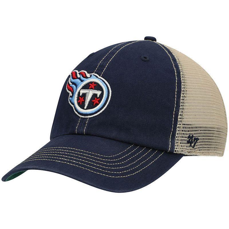 Mens 47 /Natural Tennessee Titans Trawler Trucker Clean Up Snapback Hat, Blue Product Image